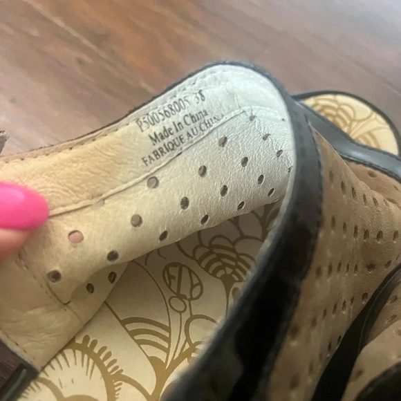 Fly London Yile sandals-Euro size 38, US size 7.  Brown and Black - Picture 4 of 8